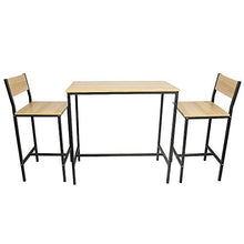liangge Bar Set, Küchentisch Hohes Set, Bar Set of 1 Tisch + 2 Stühles mit Rückenlehne