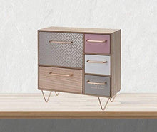 Gr8 Home 2006800 Mini cassettiera in Legno con 5 cassetti, Shabby Chic, in Stile Rustico, Multicolore, 32 x 32 x 14.5 cm approx