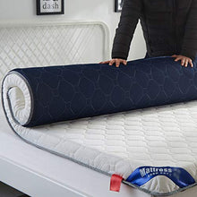 Pieghevole Giapponese Tatami materasso futon, 6cm Spessore Quilted Mattress Protector Ispessita Inverno Tappetinoerasso Tatami Tappetinoerasso Copertura Pad per Dormitory,white+blue,200*220cm