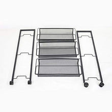 LYM &ripiano di stoccaggio Scaffali Multifunzione Soggiorno Camera da Letto Cucina 3 Strati Movable with Wheel Landing Storage Rack Nero Scaffale di Finitura