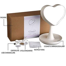 Specchio per il trucco con ingrandimento da appoggio con luci Specchio per trucco con ingrandimento 1X/ 3X con 3 modalità di colore Supporto dimmerabile e lampada da scrivania Rotazione di 180 gradi
