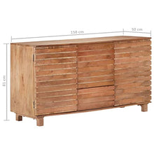 vidaXL Legno Massello di Mango Credenza Madia Mobile Armadietto Armadio Mobiletto Alto Portaoggetti Cassa Cassapanca Mobili 150x50x81 cm