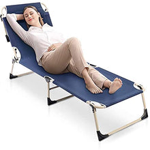 YQZ Lettino da Giardino Leggero Regolabile, Lettino da Giardino Pieghevole con Cuscino Ultra Confortevole, Tessuto Traspirante, Struttura in Metallo Robusto e Durevole Perfetto