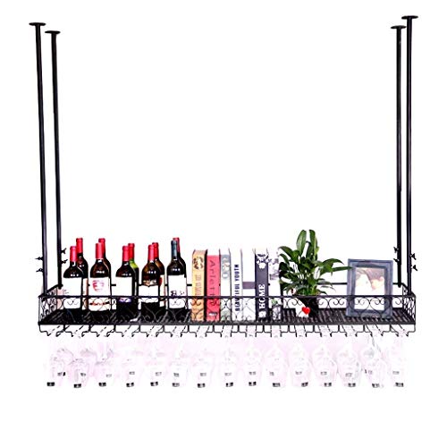 LXD Wine Rack, cremagliera di vetro di vino/a soffitto attaccatura del supporto di bottiglia del vino supporto del metallo ferro vetro vino Holder alta Cup/Altezza regolabile Rack Wine Glass,180