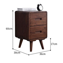 Comodino HAIZHEN Vintage in Legno massello, 2 cassetti / 4 Gambe affusolate con tavolino con Contenitore Stretto for Camera da Letto