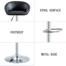 Set Di 2 Sgabelli Da Bar Regolabili, Sedie Girevoli Con Schienale, Altezza Del Bancone Della Cucina Da Pub, Base Stabile Rotonda sedile da pub (Colore : Black with Backrest A and Footrest)