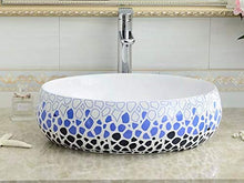 Bacino del contatore in Ceramica, Art Bacino Ovale Lavabo ad Alta capacità lavandino del Bagno della Famiglia (48x34x14cm)