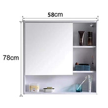 Specchio pensile per Armadio Specchio per pensile 58-78cm Specchio per Bagno in Acciaio Inox Specchio per Bagno Specchio per Bagno Specchio a Muro Nascosto (Color : White, Size : 68 * 12 * 78CM)