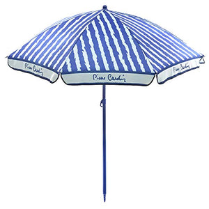 Pierre Cardin, Celeste, Linea Haiti, Ombrellone Spiaggia Portofino, Raggi in Paragon, palo Acciaio, Cotone, 200 cm