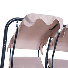 Outsunny Dondolo da Giardino 2 Posti con Sedute Separate e Tetto Parasole, Acciaio e Poliestere, 170x136x170cm Beige
