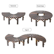 Panchina semicircolare in legno massello anticorrosivo da giardino da 120 cm, decorazione da giardino per esterni terrazza per il tempo libero sedia da parco, adatta per cortile, giardino, pastorale