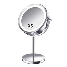 GHDAG - Specchio cosmetico da scrivania con ingrandimento 5x /10x, con LED