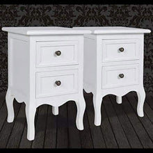 Wakects - Tavolino da comodino con 2 cassetti, in MDF, stile elegante e robusto, per camera da letto, 34,5 x 30 x 49 cm, 2 pezzi
