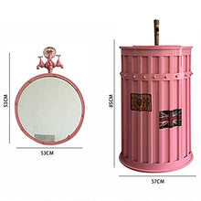 YRRA Autoportante Mobile sottolavabo Stile Industriale Mobile lavabo Bagno con lavello e Rubinetto Combinato, per Bagno copricolonna, 22,4 x 33,4 Pollici,Rosso,with Mirror