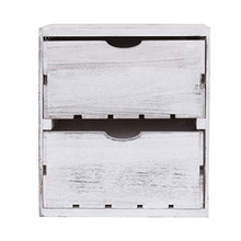 Mendler Comodino cassettiera HWC-C62 serie Vintage 2 cassetti - bianco