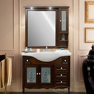MOBILE DA BAGNO CLASSICO NOCE CON LAVABO 105 CM
