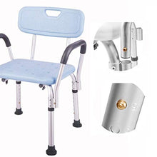 Sgabello da Bagno Antiscivolo, Sgabello da Doccia A Forma di U in Gomma Antiscivolo in Lega di Alluminio Sedia da Vasca Adatta for Anziani Blu, Sedile da Doccia Sgabello Vasca da Bagno