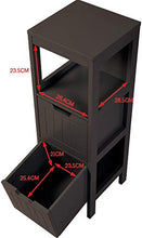 Etnicart - Mobiletto bagno in legno wenge MDF 30x30x89CM salvaspazio armadietto multiuso arredo bagno mobiletto due cassetti 3 ripiani contenitore multiuso-
