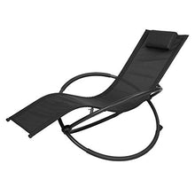 EUGAD Set di 2 Poltrone Sdraio a Dondolo Sedia a Sdraio Relax da Giardino Balcone con Poggiatesta e Braccioli Tubi in Ferro Grigio 0002TY-2