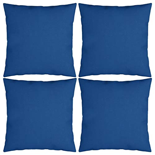 vidaXL Cuscini Decorativi 4 pz Blu 50x50 cm in Tessuto