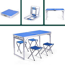 FOMT Tavolo da Picnic Pieghevole, Tavolo Pieghevole da Esterno E Set di Sedie con 4 Sgabelli Tavolo E Sedia in Alluminio Portatile E Leggero Regolabile in Altezza Adatto,Single Table b