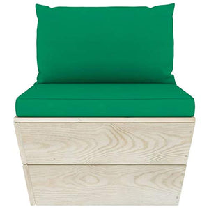 FAMIROSA Set Divani da Giardino su Pallet 9 pz con Cuscini Legno Abete-3665