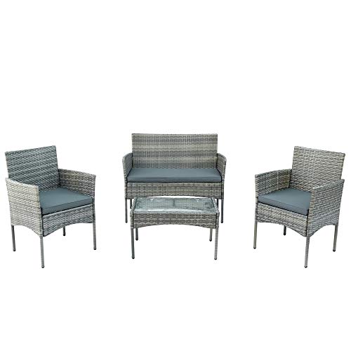 Set Mobili da Giardino Set Mobili da Esterno Mobili Da Giardino In Rattan Set Da Giardino A 4 Pezzi Patio Rattan Mobili Divano Intrecciati Intrecciati In Vimini Per Giardino Balcone Terrazza