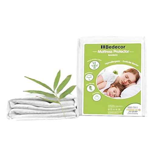 Bedecor Bambù Coprimaterasso - Una Piazza e Mezza 120x200, Impermeabile, Rinfrescante, Traspirante, Super Morbido