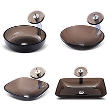 VBARV Bagno Domestico sopra Il lavabo - Bagno in Vetro temperato sopra Il lavabo Lavabo Hotel con lavabo Arte Creativa con Rubinetto a Cascata e Accessori