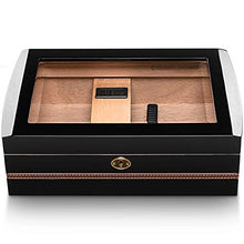 CHOU XIAO Humidor Cigar Humidors - Cigar Box Mellow Cedar Glass Trasparente Window Piano Painted Cigar Cabinet Black Dimensioni: 330x230x100mm .Deposito Perfetto dei Tuoi sigari