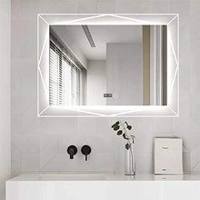 Specchio Rotondo A Muro Controluce LED, Specchio da bagno a LED, specchio a specchio a LED a LED 31x22 pollici Specchio a specchio retroilluminato con luci con display temporale, bordo lucido Frameles