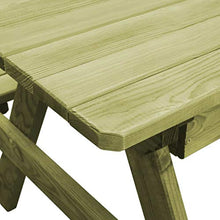 SKM Tavolo da Picnic con Panche 90x90x58 cm in Pino Impregnato
