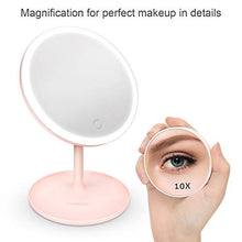 deweisn Specchio Trucco con Luce, LED Specchio da Tavolo Specchio Cosmetico Illuminato Ricarica USB Portatile Rotazione 90° Specchio per Il Trucco con Supporto, Regalo per Donna