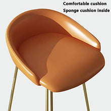 Sgabello da Bar in Metallo per Uso Domestico Sgabello Alto, Sgabello da Bar in Ferro in Stile Nordico con Cuscino in Spugna, con Cuscino Antiscivolo e Installazione Semplice Arancione, Nero