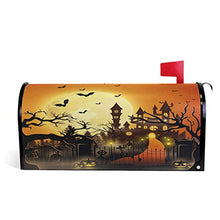 Halloween Castello pipistrelli luna, cimitero cassetta delle poste, copertura magnetica per casa, zucca, giardino, cortile, decorazione per la casa, dimensioni standard, 53,3 x 45,7 cm