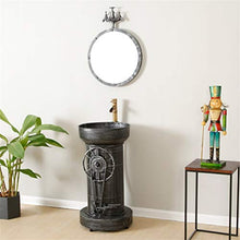 F-HOME Lavabo, Lavandino da Bar in Ferro Battuto Stile Industriale retrò Vanità della Toilette Dell'hotel del Bagno Domestico (Colore : Silver Retro)