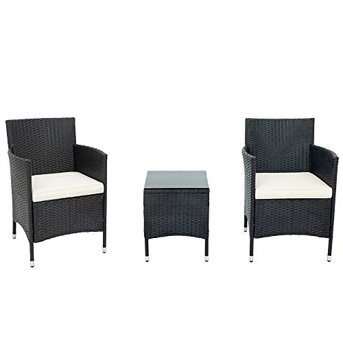 WYLZLIY-Home Set Mobili da Giardino Set Mobili da Esterno Confortevole Mobili da Giardino Set in Rattan di Alta qualità Set di Vimini Set Mobili per Esterni Rimovibili con 2 Sedie E Tavolino da caffè