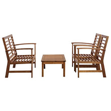 Oushome Set Divani da Giardino 4 pz in Legno Massello di Acacia