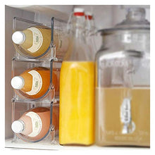 Portabottiglie di vino Cremagliera del vino, 4pack frigorifero Organizzatore Cucina Bottiglia per bottiglie Stabilimento impilabile Bottiglie di vino Bottiglie Display Shelf Frigorifero Organizzatore
