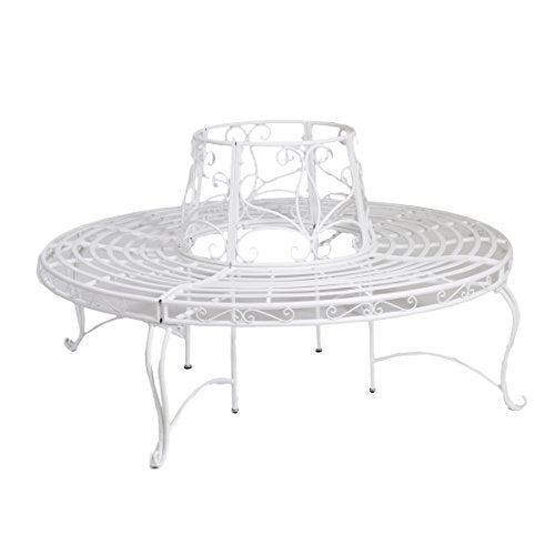 Vacchetti Giuseppe 6446630000 Panchina, Tonda, Bianco, 151x151x78 cm