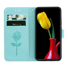 Robinsoni Cover Compatibile con Samsung Galaxy J7 2016 Case Scintillare Glitters Lucido Portafoglio Libro Custodia Retro 3D Rosa Stampato Pelle PU Libretto Cover Foglio Flip Fiore Caso, Verde