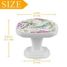 Farfalla peonia ricamo 4 PCS Pomelli per Porta, Pomolo per Mobile, Pomelli per Mobili con Viti, Maniglia per Armadietto, Pomelli per Porta, Pomelli per Cassetti per Porta, Armadio, Cassetto e Credenza
