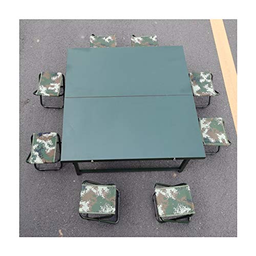 Set Tavolo e Sedia da Esterno Set da Tavolo e Sedia da Campeggio all'aperto, Tavolo Portatile Portatile in Acciaio, Tavolo da Ufficio e Sedia Multifunzione da Ufficio all'aperto