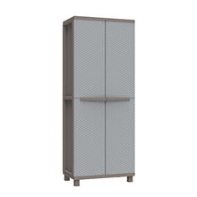 Terry, Jrattan 268, Armadio da Esterno Interno a 2 Ante Effetto Rattan, 3 Ripiani regolabili. Materiale: Plastica, Dimensioni: 68x37,5x170 cm