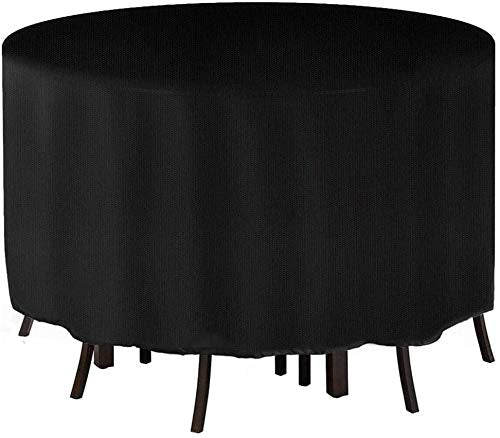 N / A Copre mobili da Giardino, Tavolo da Giardino, coperture Impermeabili, Robusto 420D Oxford Coperto Set Tabella di Patio di mobili da Giardino Rotondo, Diverse Misure,163x84.