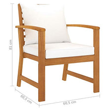Tidyard Set 5 pz Divani da Giardino in Legno Massello di Acacia con Cuscini,Salotto da Giardino Esterno,Set Mobili da Giardino,Tavolo Rettangoalre+2 Panche 2 Posti+2 Poltrone da Giardino per Esterno