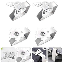 Cabilock 4Pcs Tovaglia Clip in Acciaio Inox Tavolo da Picnic Copertura Morsetti Farfalla a Forma di Fiore di Panno di Tabella del Supporto del Pannello Esterno Clip per La Cucina