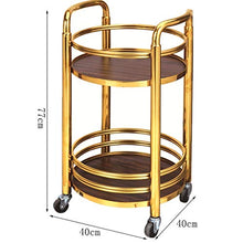 Carrello della Barra di Doppio Strato dell'Acciaio Inossidabile Dell'argento Dell'oro Legno del Salone di Bellezza Decorazione/Carrello di Consegna del Ristorante/Carrello di Servizio di Rotolamen