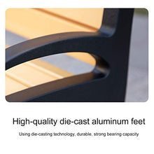 Panca da giardino per esterni poltrona da terrazza, sedile in doghe di legno di plastica resistente alle intemperie telaio in alluminio-ferro antiruggine, panchina da giardino per terrazza