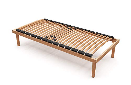 MEMORYLINE Simple Line - Rete con doghe singola (80x190), telaio in legno naturale di faggio, Dispositivo medico per sgravi fiscali